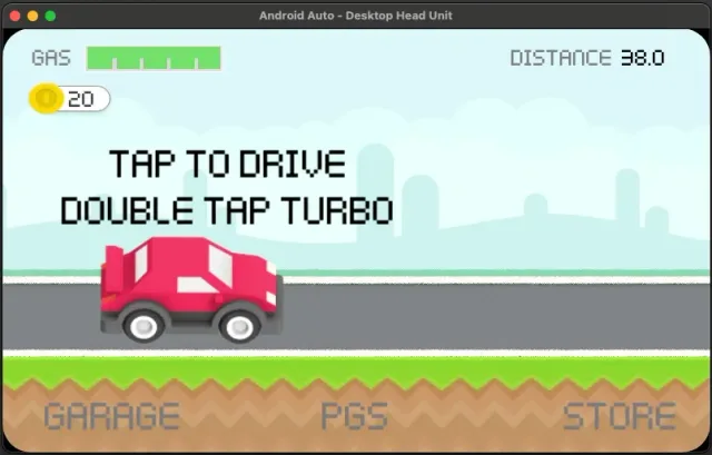 TrivialKart for Unity в эмуляторе Desktop Head Unit в парковочном состоянии