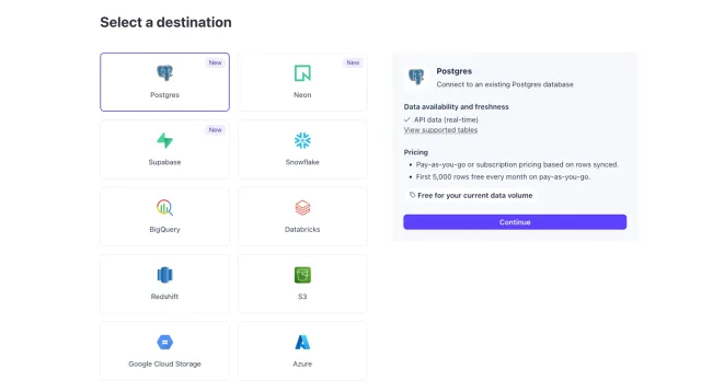Подключение Postgres в Stripe Data Pipeline